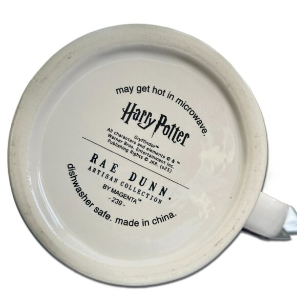 NWT Rae Dunn Harry Potter Gryffindor Lion Crest Coffee Double Sided Mug Cup - Picture 4 of 4